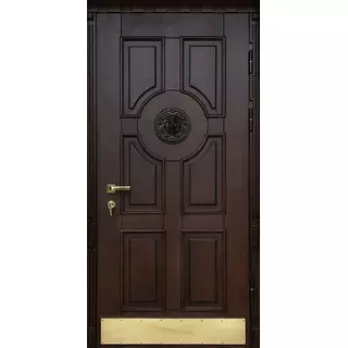 Парадная дверь для квартиры с отбойником из нержавейки