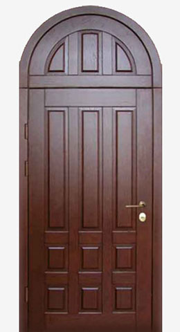 Стальная арочная дверь с глухой фрамугой
