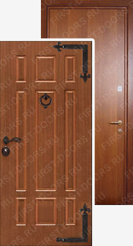 Стальные двери МДФ с коваными элементами