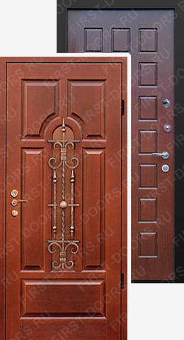 Металлические двери МДФ с коваными элементами