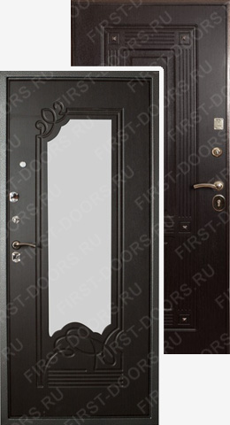 Металлическая дверь с отделкой МДФ и зеркалом